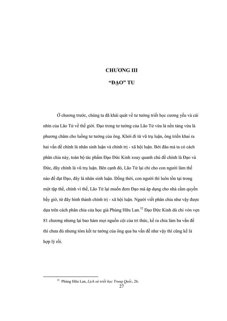 “Đạo tu” của Lão Tử qua tác phẩm Đạo đức kinh